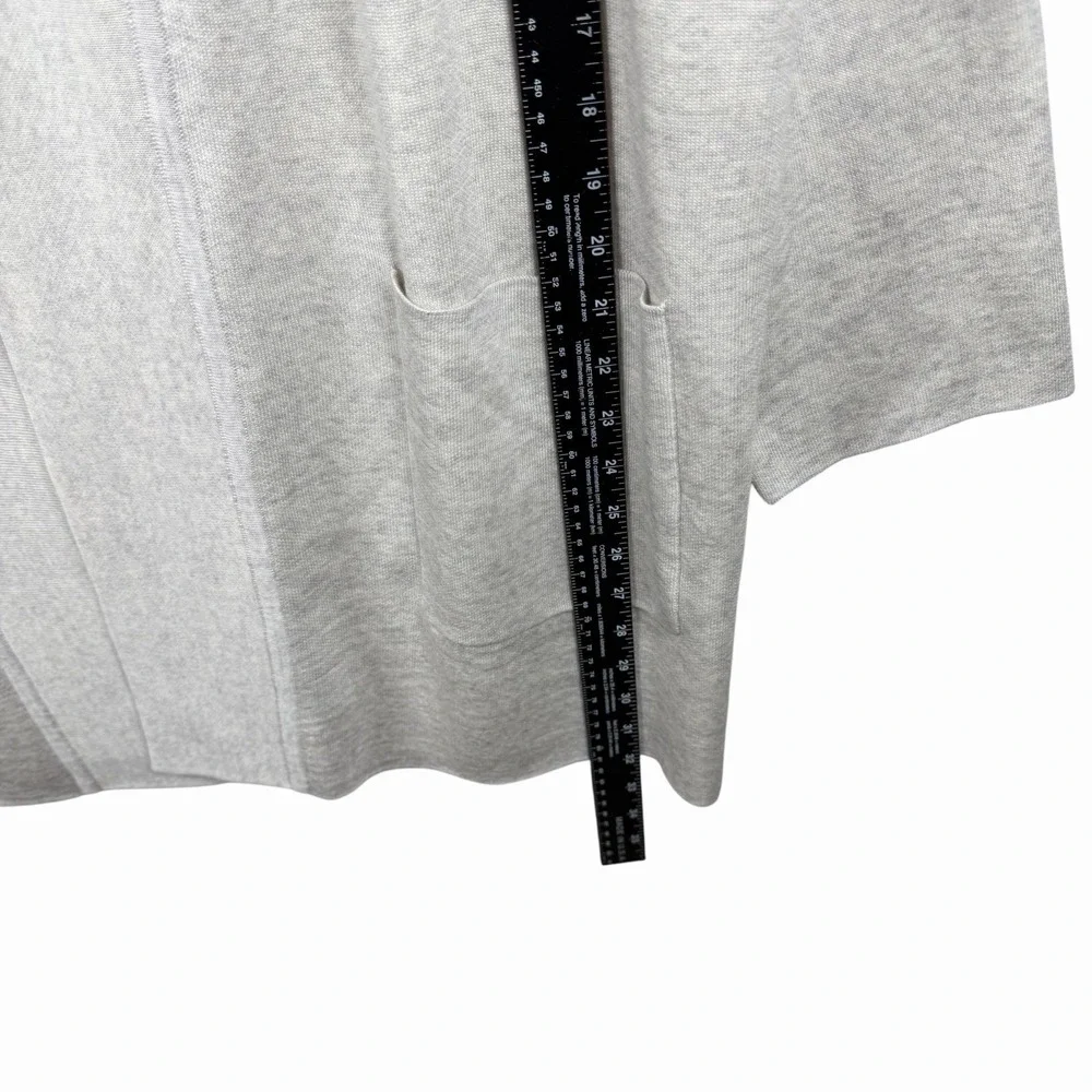 Eileen Fisher Notch Collar Cardigan in Pearl‎ Merino Wool Blend Open Cardigan XL